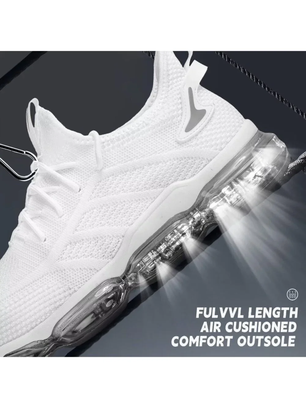 Men's White Running Shoes Fashion Air Cushion Slip on Walking Tennis Sneakers